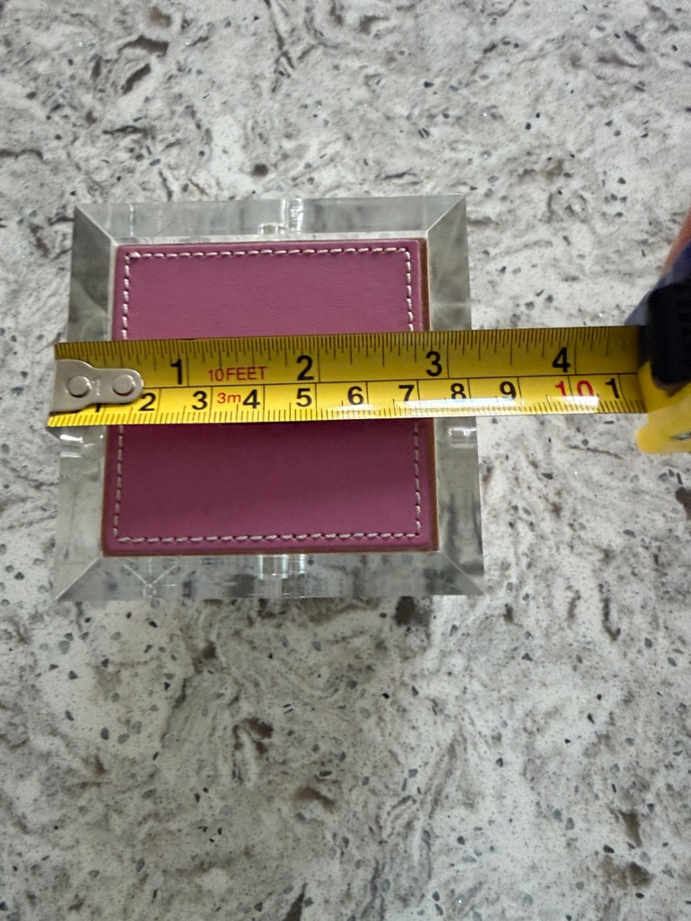 Coach Pink Leather Square Lucite Photo Cube - Picture 5 of 5
